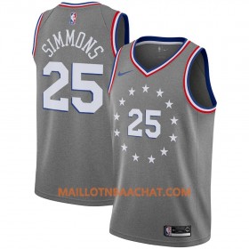 Maillot NBA Philadelphia 76ers Ben Simmons 25 2018-19 Nike City Edition Gris Swingman - Homme